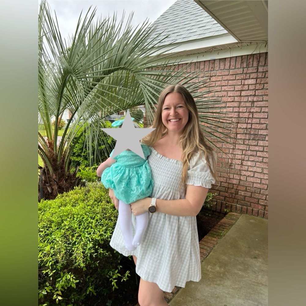 Green Gingham Puff Sleeve Dress